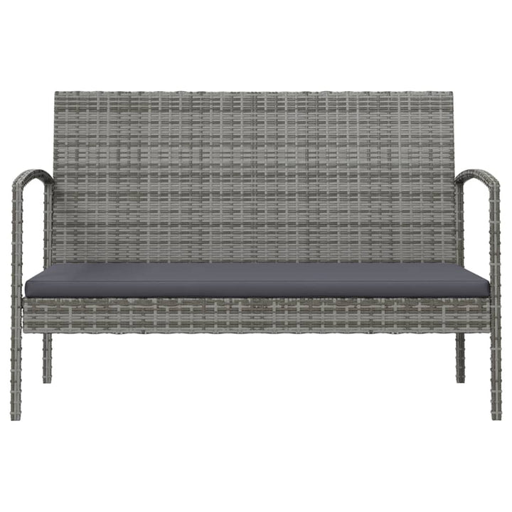 loungesæt til haven 8 dele med hynder polyrattan grå