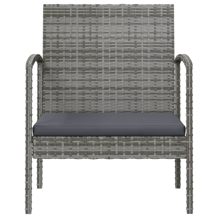 loungesæt til haven 8 dele med hynder polyrattan grå
