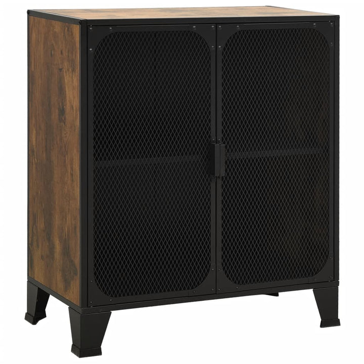 opbevaringsskabe 2 stk. 72x36x82 cm metal og MDF rustikbrun