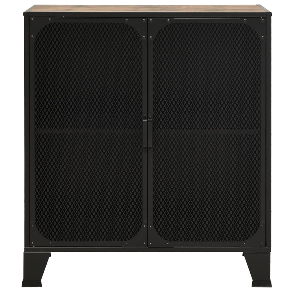 opbevaringsskabe 2 stk. 72x36x82 cm metal og MDF rustikbrun