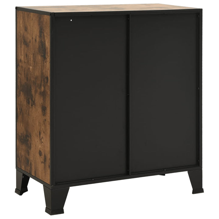 opbevaringsskabe 2 stk. 72x36x82 cm metal og MDF rustikbrun