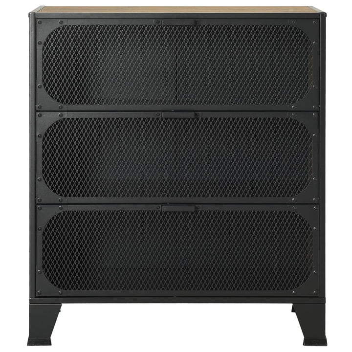 opbevaringsskabe 2 stk. 72x36x82 cm metal og MDF rustikbrun