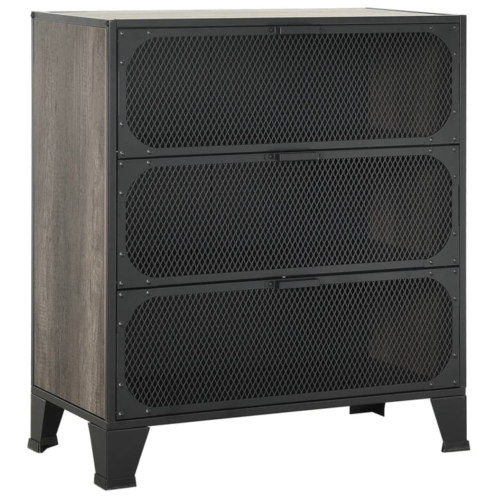 opbevaringsskabe 2 stk. 72x36x82 cm metal og MDF grå