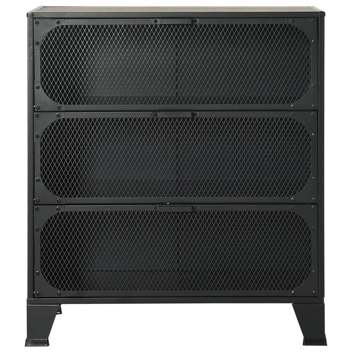 opbevaringsskabe 2 stk. 72x36x82 cm metal og MDF grå