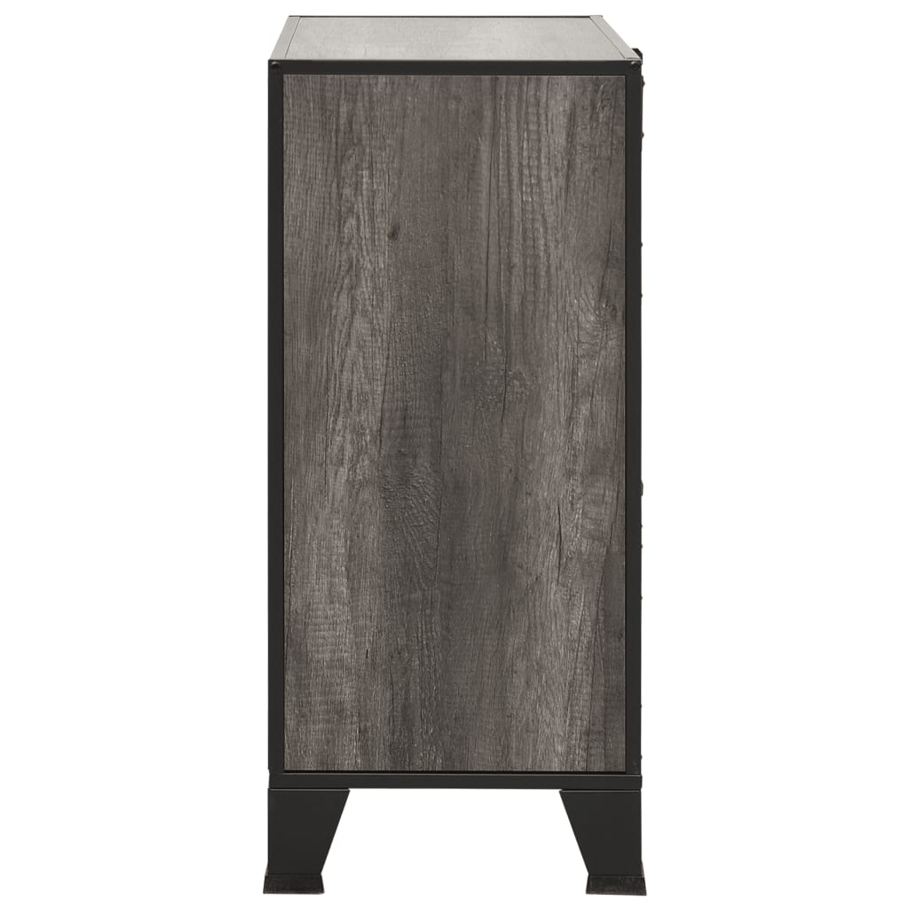 opbevaringsskabe 2 stk. 72x36x82 cm metal og MDF grå