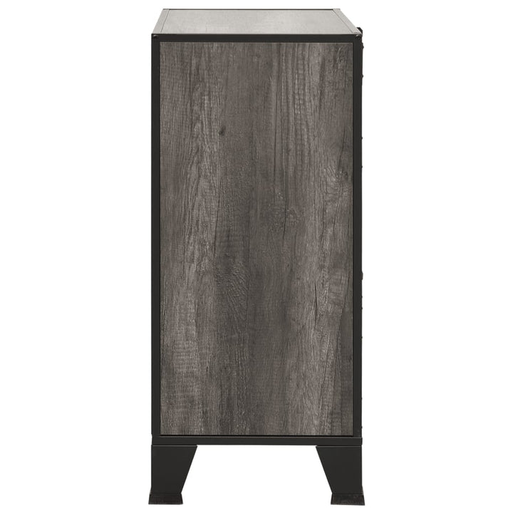 opbevaringsskabe 2 stk. 72x36x82 cm metal og MDF grå