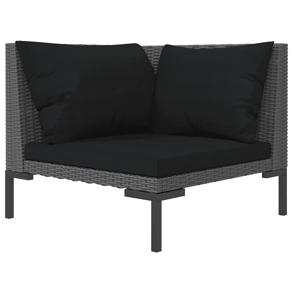 havesofa med hynder halvrundt polyrattan