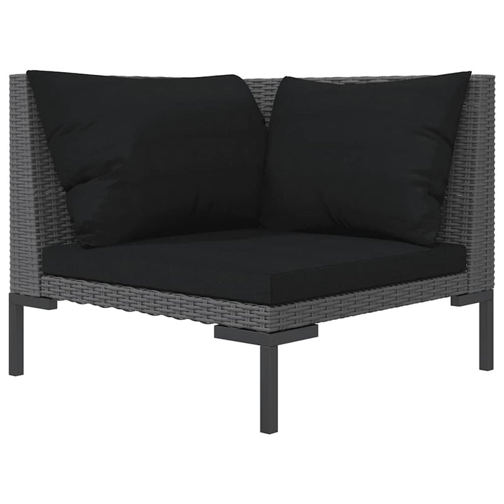 havesofa med hynder halvrundt polyrattan