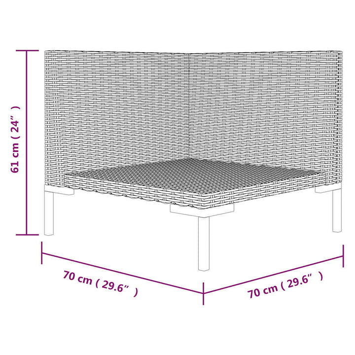 havesofa med hynder halvrundt polyrattan