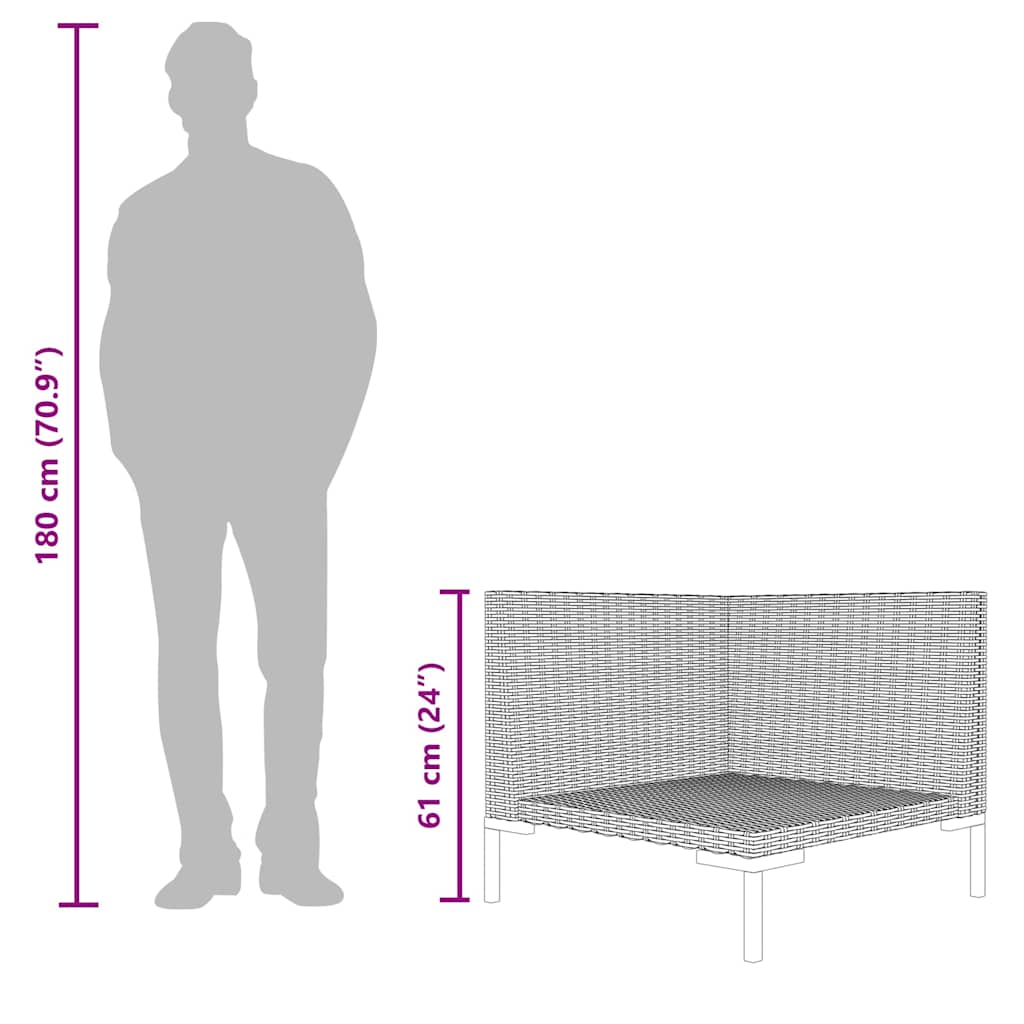 havesofa med hynder halvrundt polyrattan