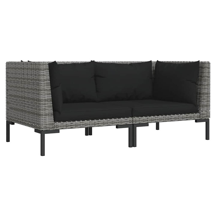 moduler til havesofa 2 stk. med hynder halvrundt polyrattan