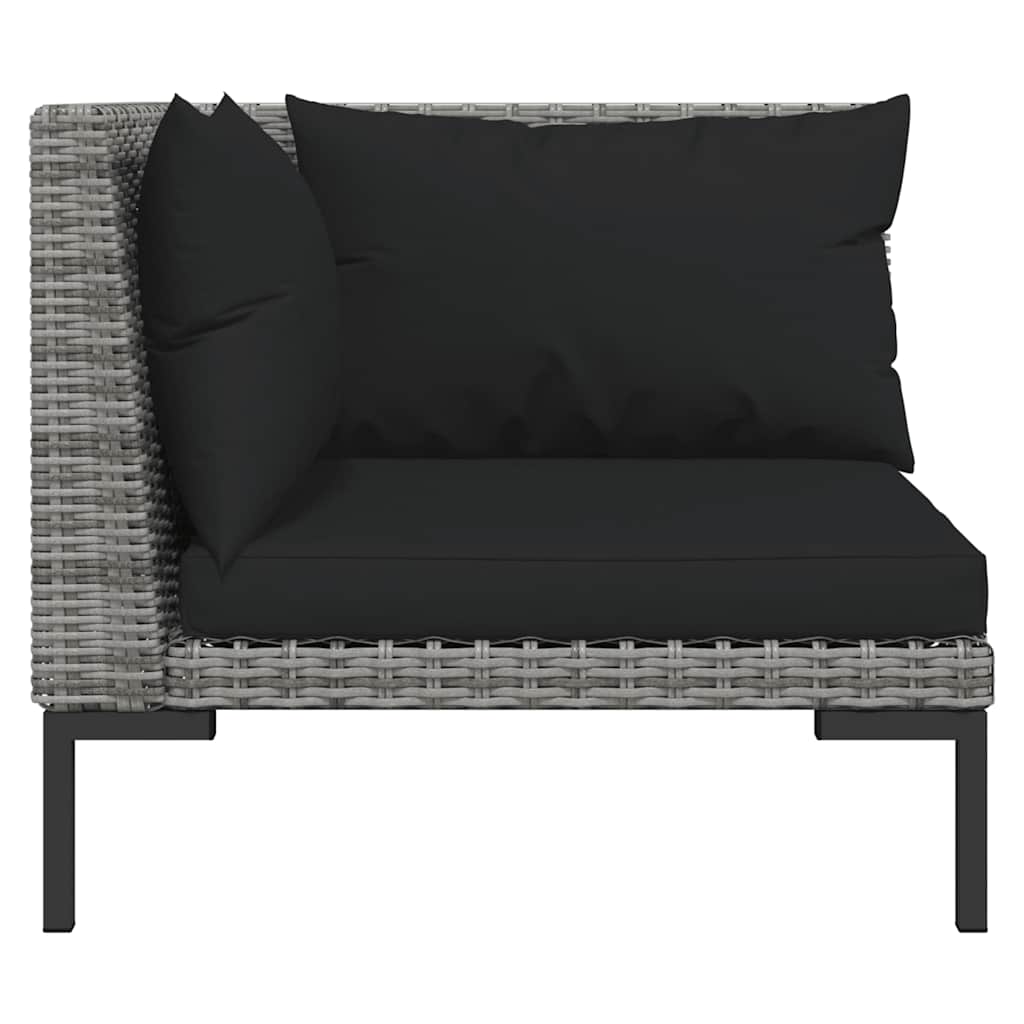 moduler til havesofa 2 stk. med hynder halvrundt polyrattan