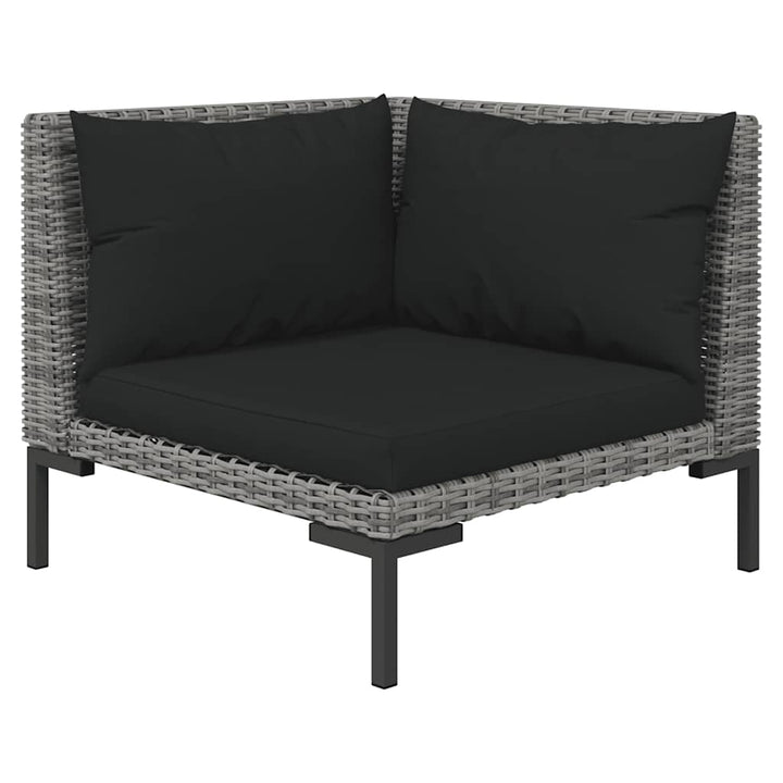 moduler til havesofa 2 stk. med hynder halvrundt polyrattan