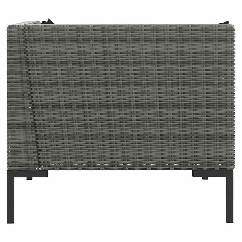 moduler til havesofa 2 stk. med hynder halvrundt polyrattan
