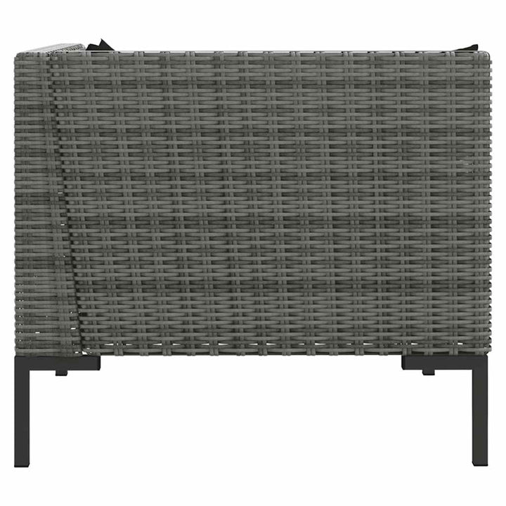 moduler til havesofa 2 stk. med hynder halvrundt polyrattan
