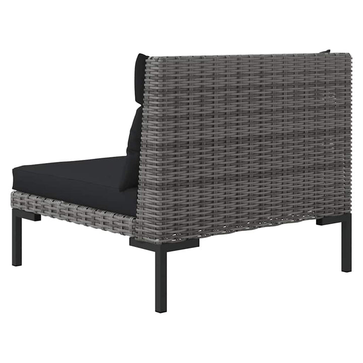moduler til havesofa 2 stk. med hynder halvrundt polyrattan