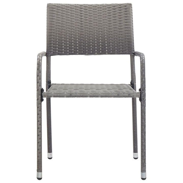 havestole 2 stk. stabelbare polyrattan grå