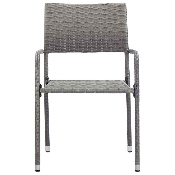 havestole 4 stk. stabelbare polyrattan grå