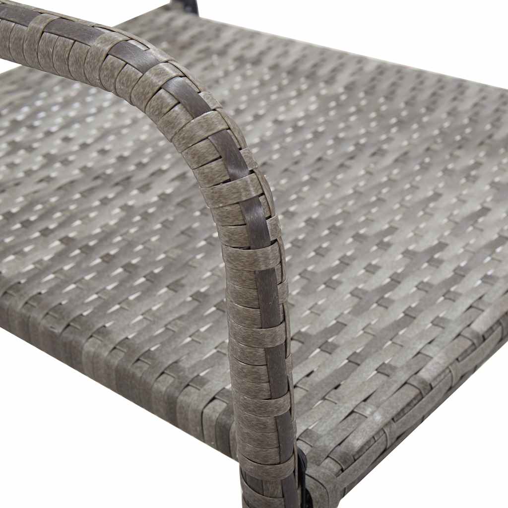havestole 4 stk. stabelbare polyrattan grå