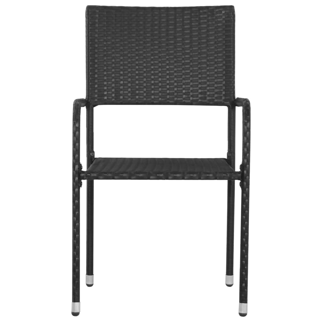 havestole 6 stk. stabelbare polyrattan sort