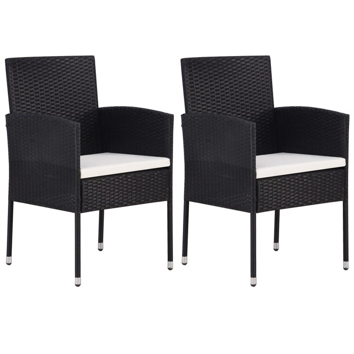 havestole 2 stk. cremehvide hynder polyrattan sort