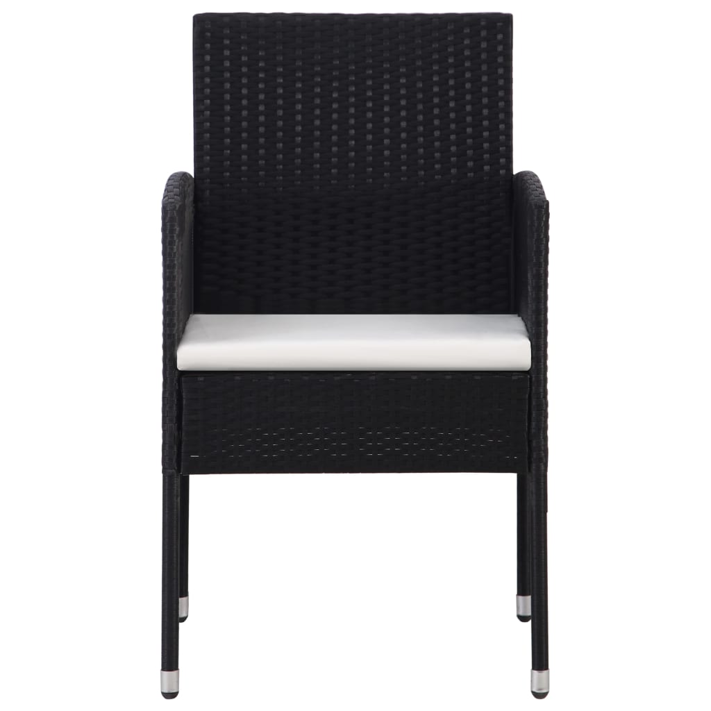 havestole 2 stk. cremehvide hynder polyrattan sort