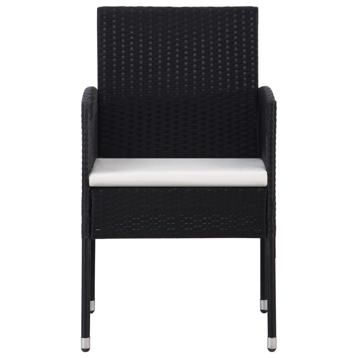 havestole 2 stk. cremehvide hynder polyrattan sort