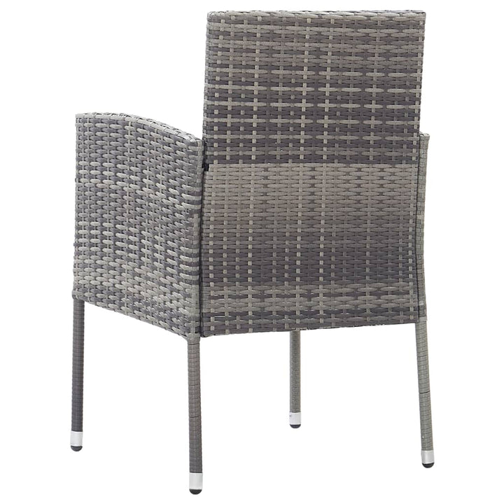 havestole 2 stk. mørkegrå hynder polyrattan grå