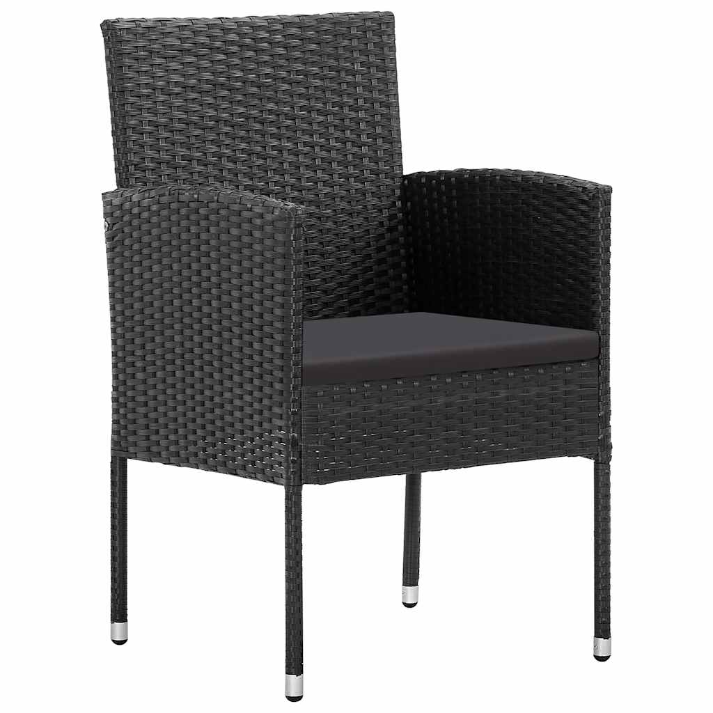 havestole 2 stk. sorte hynder polyrattan sort