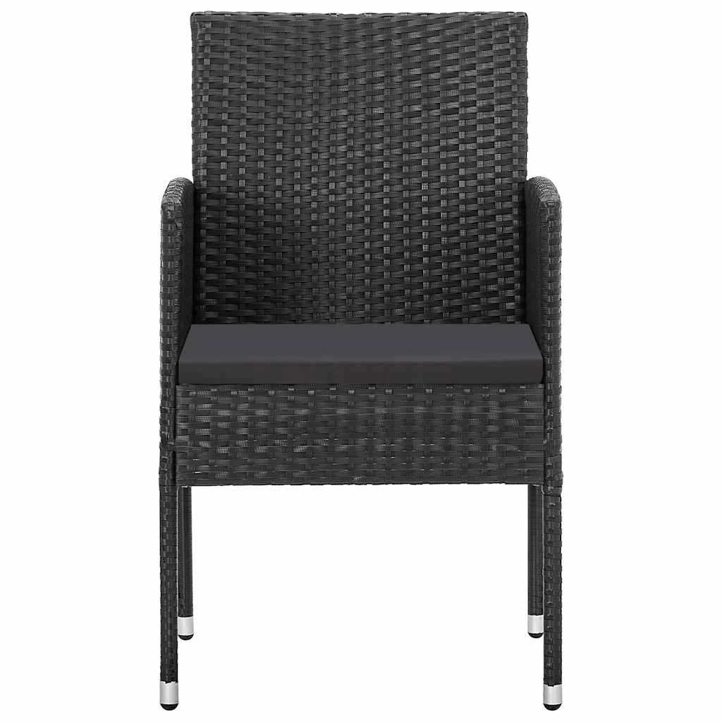 havestole 2 stk. sorte hynder polyrattan sort