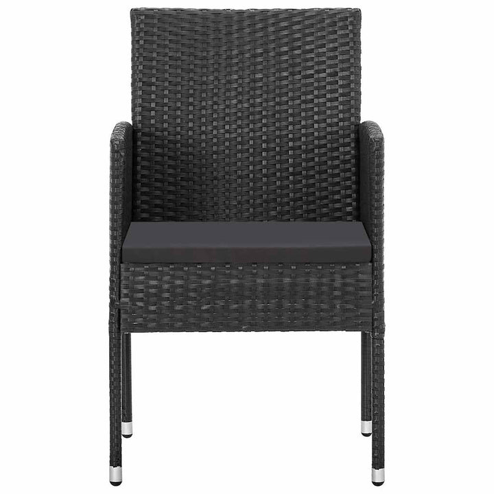 havestole 2 stk. sorte hynder polyrattan sort