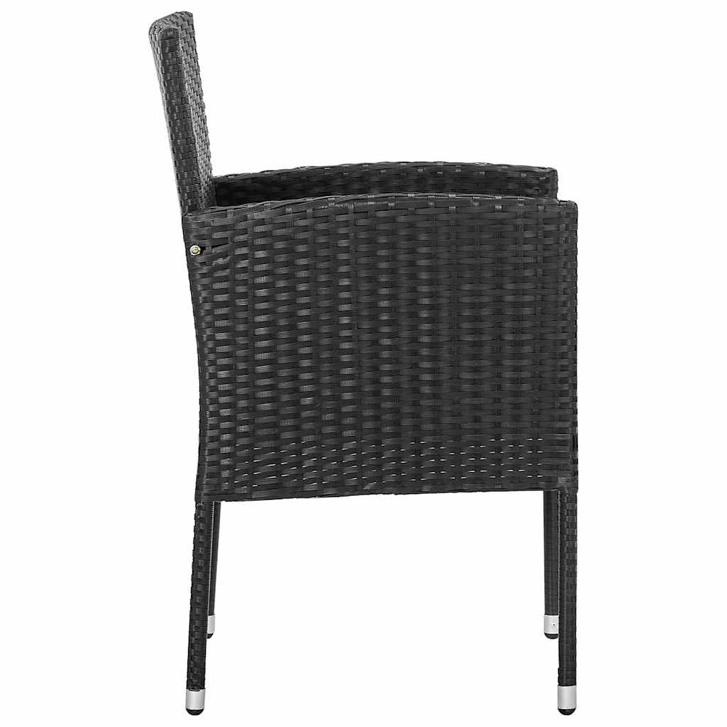 havestole 2 stk. sorte hynder polyrattan sort