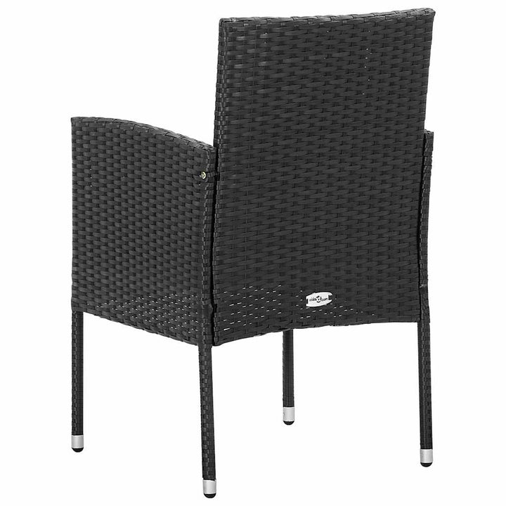 havestole 2 stk. sorte hynder polyrattan sort
