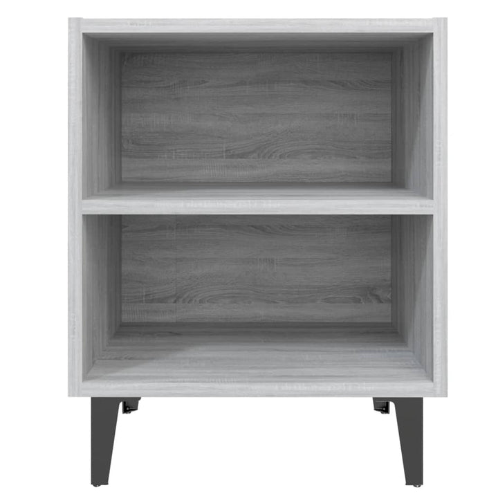 sengebord med metalben 40x30x50 cm grå sonoma-eg