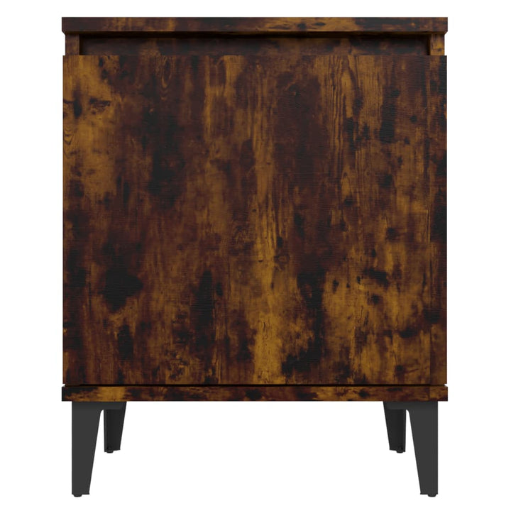 sengeborde med metalben 40x30x50 cm røget egetræsfarve