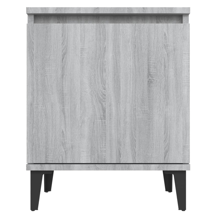 sengebord med metalben 40x30x50 cm grå sonoma-eg