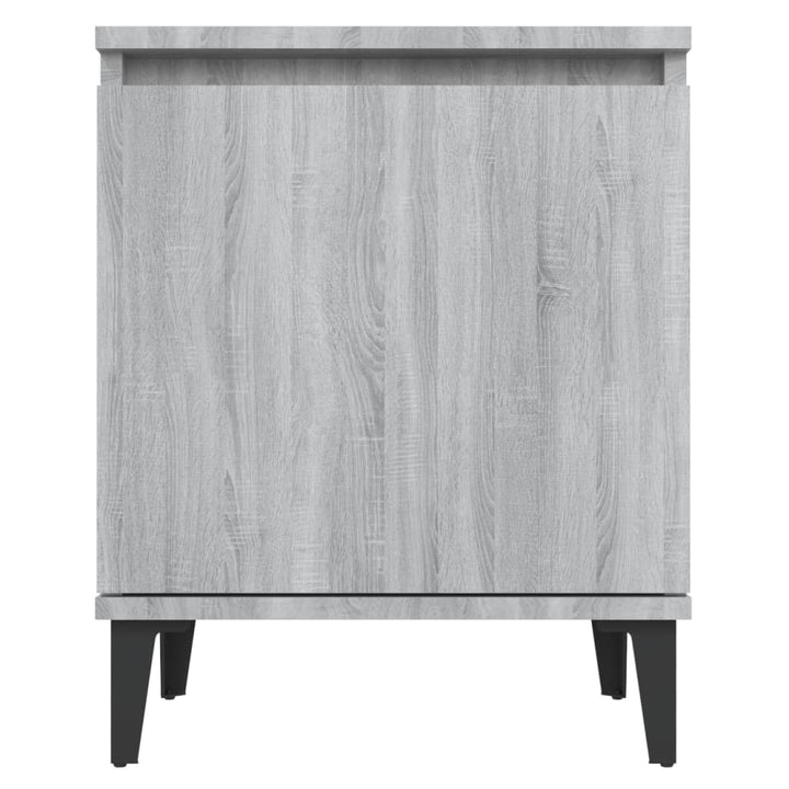 sengeborde med metalben 40x30x50 cm grå sonoma-eg