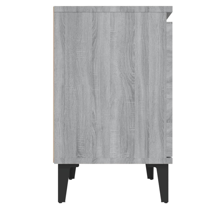 sengeborde med metalben 40x30x50 cm grå sonoma-eg