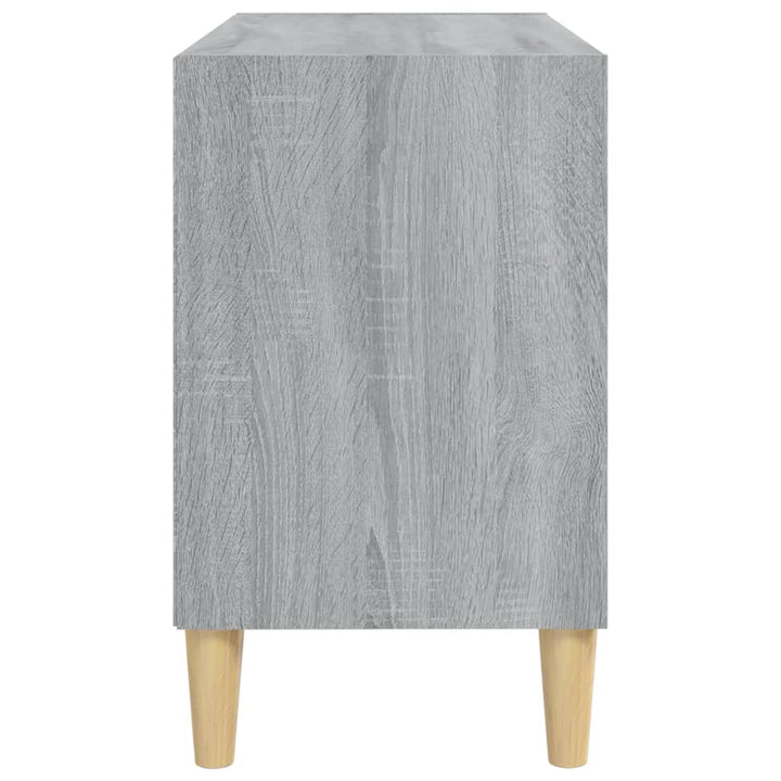 tv-bord med massive træben 69,5x30x50 cm grå sonoma-eg