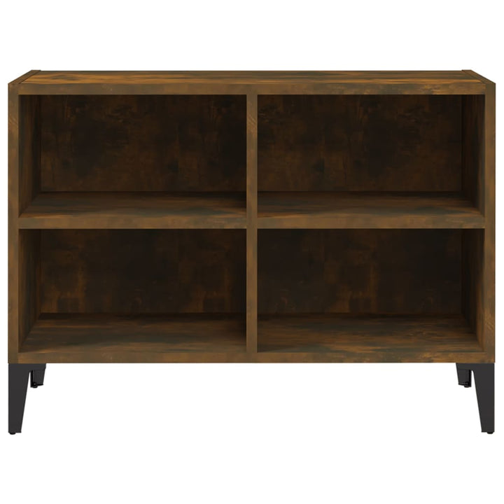 tv-bord med metalben 69,5x30x50 cm røget eg