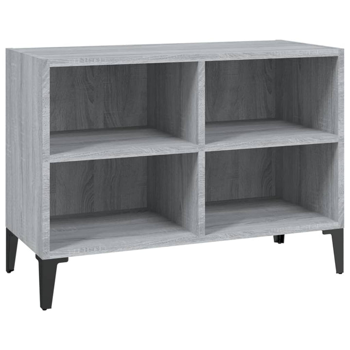 tv-bord med metalben 69,5x30x50 cm grå sonoma-eg