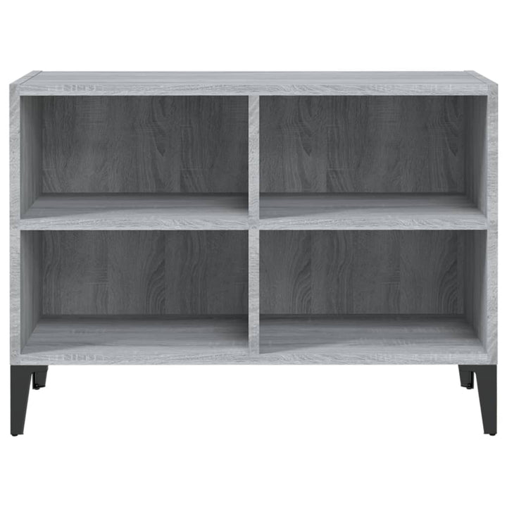 tv-bord med metalben 69,5x30x50 cm grå sonoma-eg