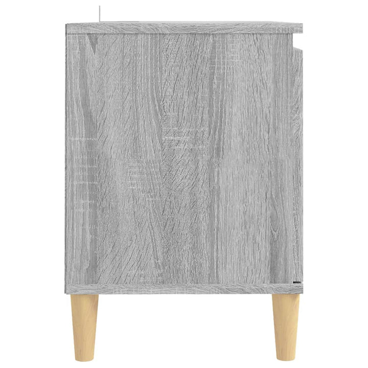 tv-bord med massive træben 103,5x35x50 cm grå sonoma-eg