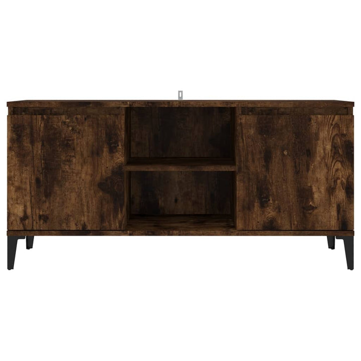 tv-skab med metalben 103,5x35x50 cm røget egetræsfarve