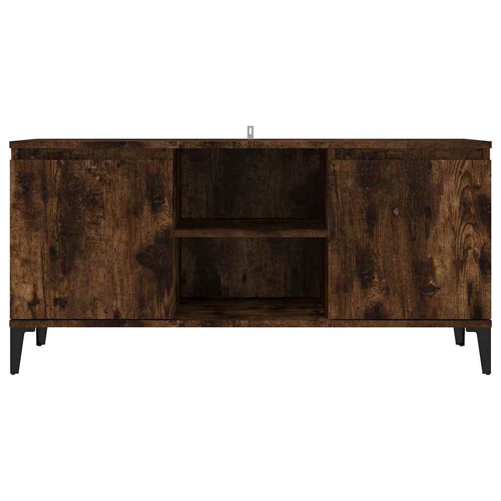 tv-skab med metalben 103,5x35x50 cm røget egetræsfarve