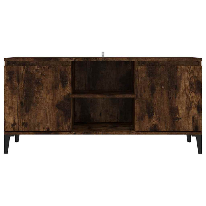 tv-skab med metalben 103,5x35x50 cm røget egetræsfarve
