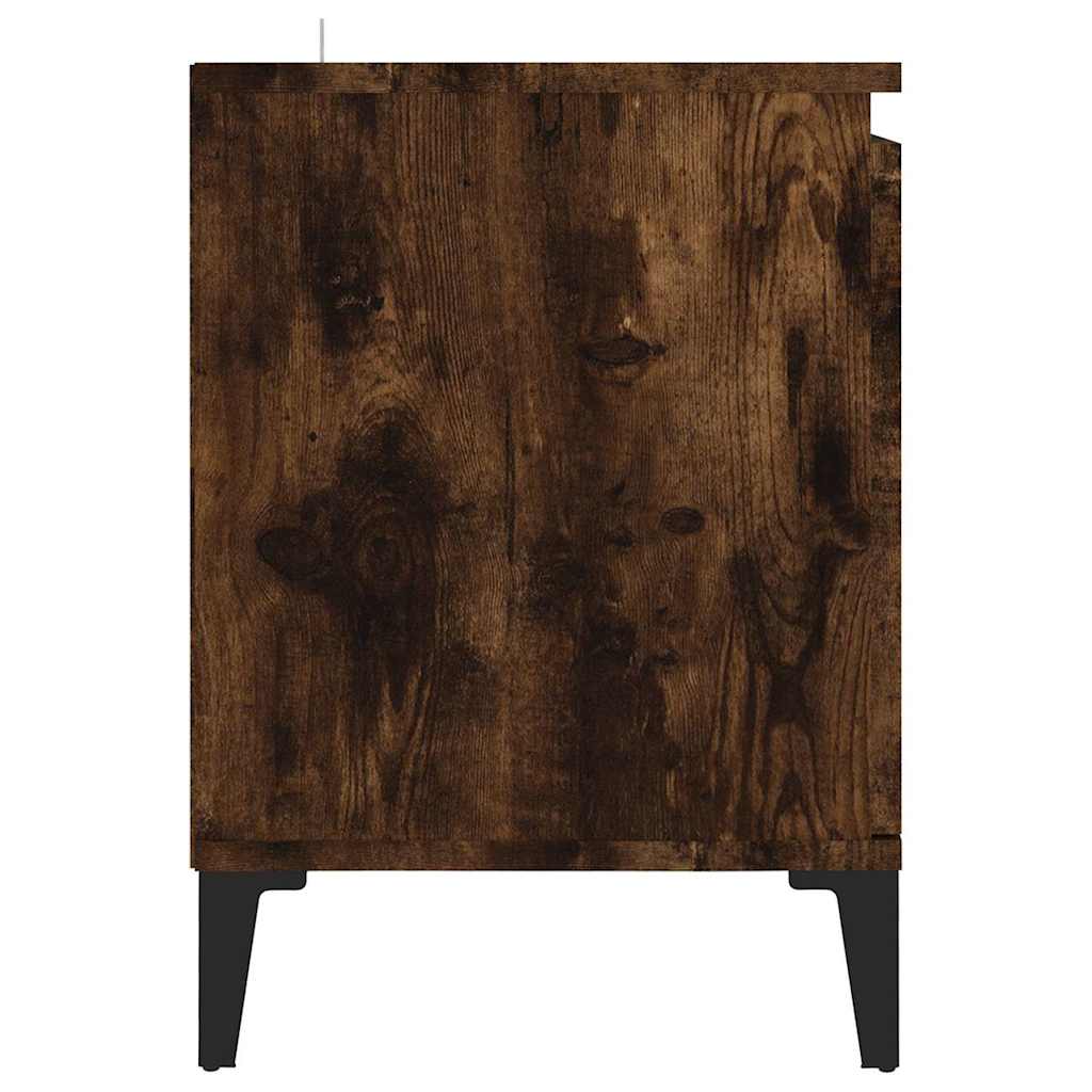 tv-skab med metalben 103,5x35x50 cm røget egetræsfarve
