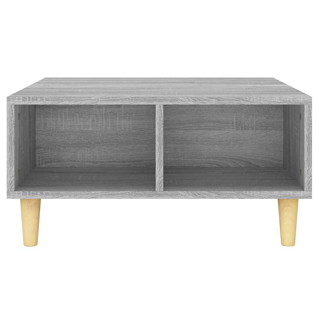 sofabord 60x60x30 cm konstrueret træ grå sonoma-eg