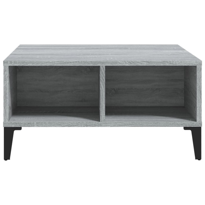 sofabord 60x60x30 cm konstrueret træ grå sonoma-eg