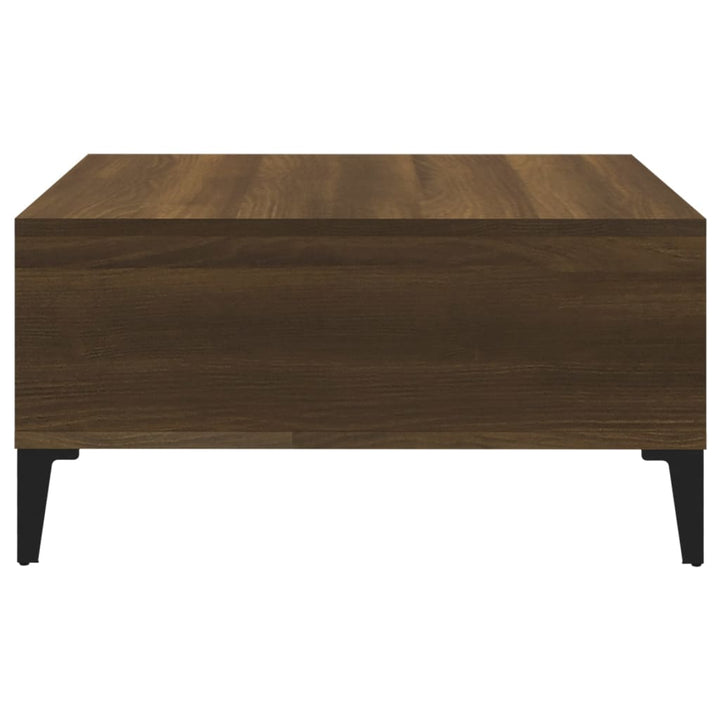 sofabord 60x60x30 cm konstrueret træ brun egetræ